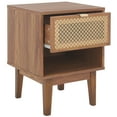 thumbnail image 2 of SAFAVIEH Ceu Coastal Style 1 Drawer Night Stand, Walnut/Gold (15.7 in. W x 15.4 in. D x 21.7 in. H), 2 of 11