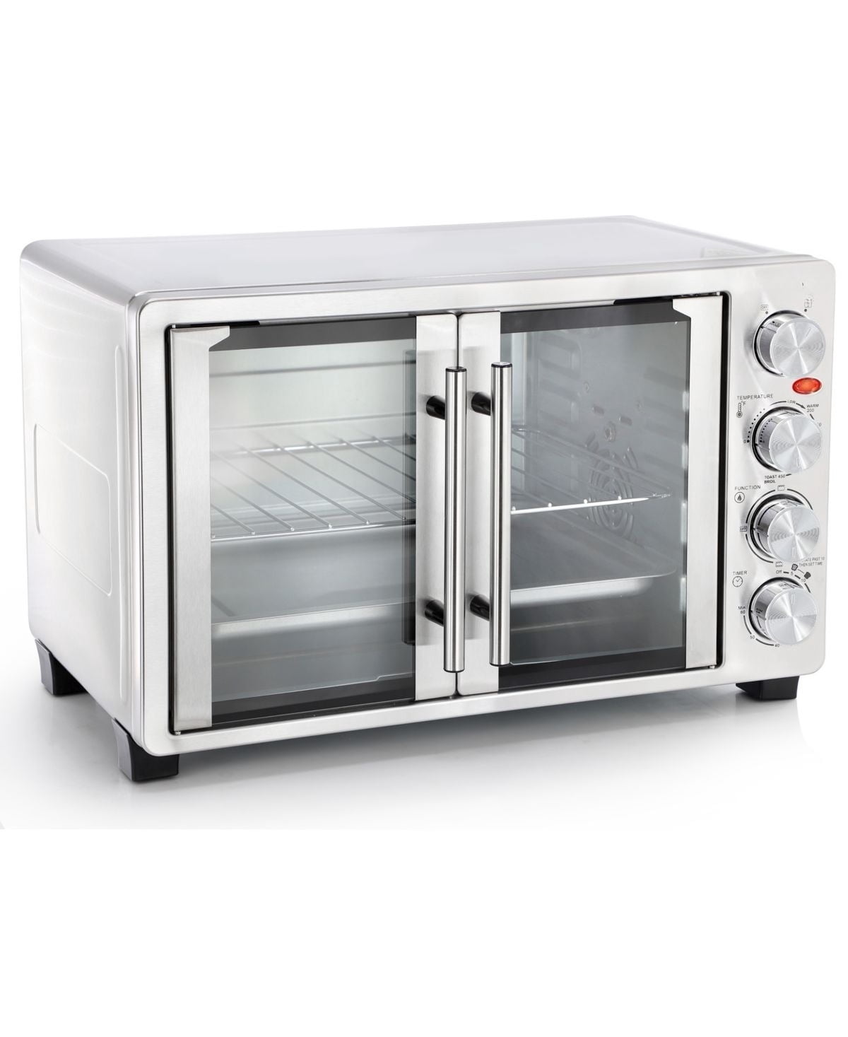 30 Quart French Door Multi-Function Electric Toaster Oven, Countertop Convection Oven with Stainless Steel Heating Elements, Timer with Bell Ring
