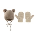 thumbnail image 2 of Kids Winter Hat Gloves Set for Girls Boys 1-3 Years,Toddler Earflap Beanie Ear Warmer Mittens Fleece Lined Set, 2 of 5