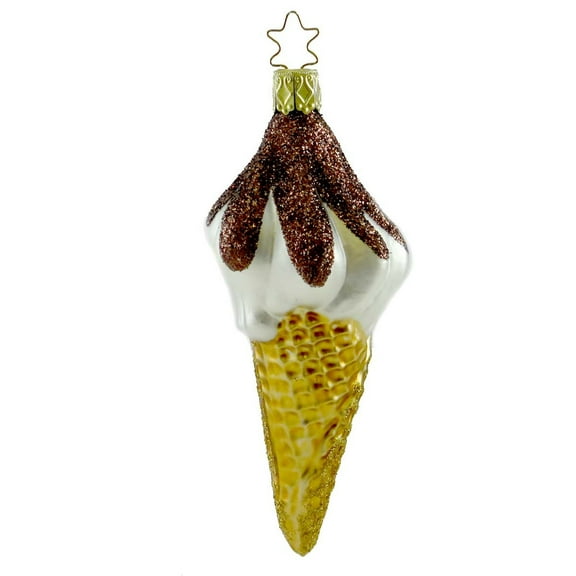 Inge Glas 4.25In Dipped In Chocolate, Glass, Ornament Ice Cream Chocolate 102208