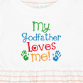 thumbnail image 4 of Inktastic My Godfather Loves Me Godson Baby Girls Baby Dress, 4 of 5