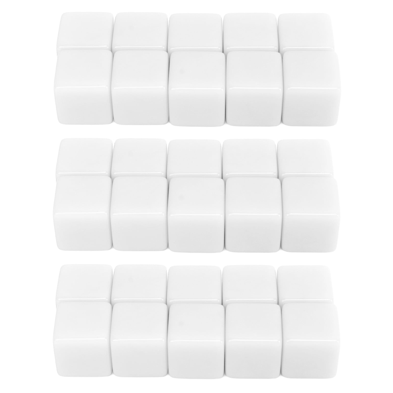 Lot De 30 Dés Pédagogiques En Acrylique – 10 Dés Math, 10 Dés Chiffres, 10 Dés Points, Blancs 16 Mm, Pour Classe Et Jeux