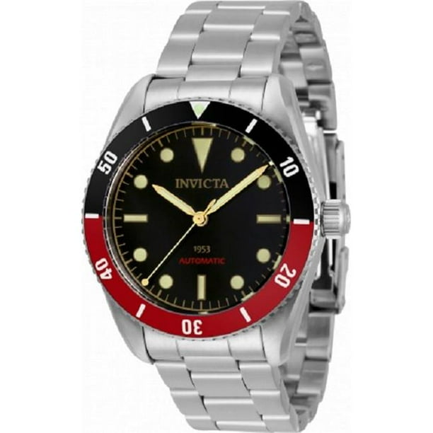 Invicta 20 mm Mens Pro Diver Automatic 3 Hand Black Dial Watch Walmart
