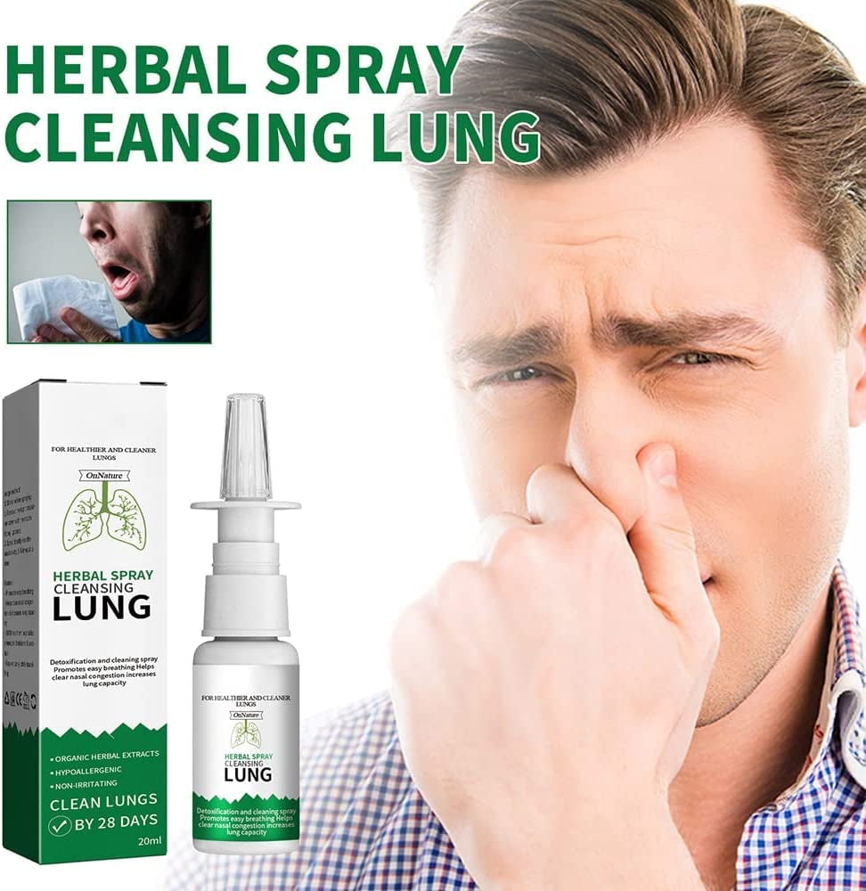 3PCS Organic Herbal Lung Cleanse Repair Nasal Spray, Lung Detox Herbal
