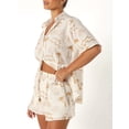 thumbnail image 6 of Biezeib Women's 2 Piece Lounge Set Short Sleeve Lapel Button Up Tops Sun Tropical Tree Print Shorts Sleepwear Sets, 6 of 6