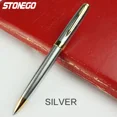 thumbnail image 1 of Metal Ballpoint Pen, Black Ink Medium Point 1.0mm Smooth Writing Retractable Ball Point Pen Business Signature Pen Silver, 1 of 6
