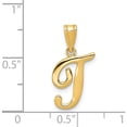 thumbnail image 5 of 14K Yellow Gold 14Ky Script Letter T Initial Pendant Made In United States yc993t, 5 of 6