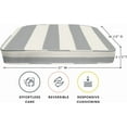 thumbnail image 2 of YEXJ Outdoor Set of 2 Seat Pads, 21 x 18.5, Rounded Chair Cushions for Patio Furniture-Cabana Stripe Stone Grey, 2 of 6