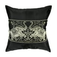 thumbnail image 2 of Black Playful Elephant Pair Silk Throw Pillow Cushion Cover Set, 2 of 6