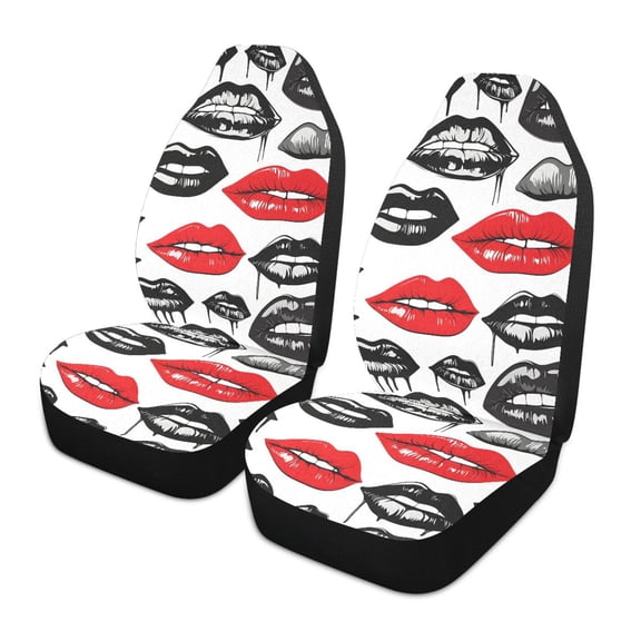 ALAZA Art Mouth Pattern Car Seat Covers 2 PCs Universal Auto Front Seats Interior Protector