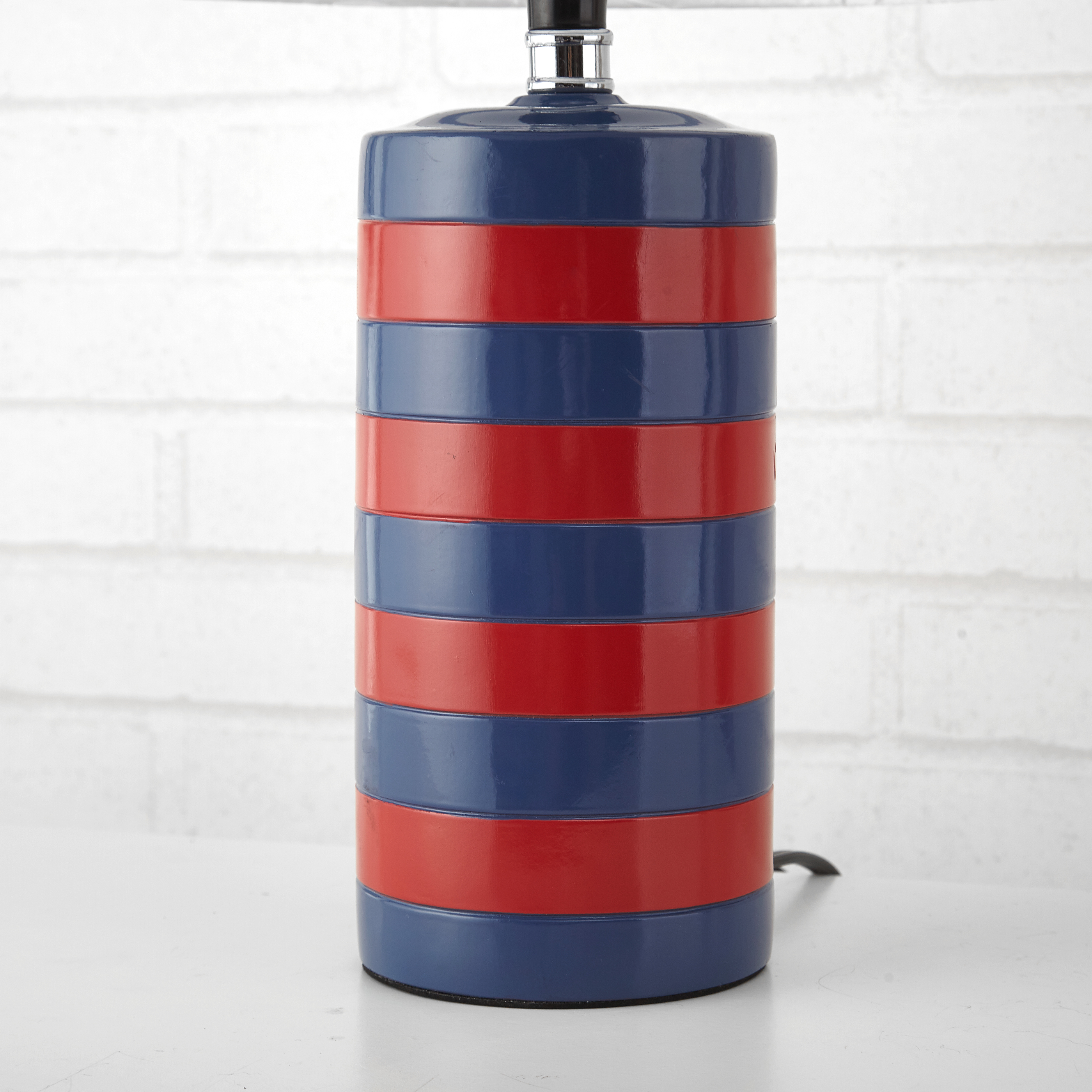 Mainstays Kids Navy Lamp, Red Rugby Stripe Cylinder Lamp, Multiple Colors