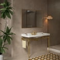 thumbnail image 3 of LiviNest Modern Wall-Mounted Bathroom Vanity: 48" Spacious Ceramic Console Sink - 40% More Counter Space for Family & Guests - Gold Stainless Steel Legs & Towel Bar for Easy Floor Cleaning, 3 of 5