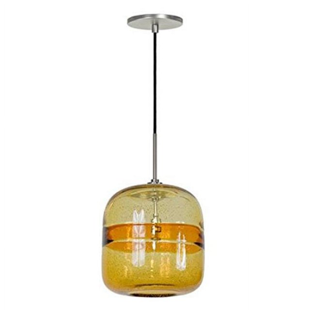 Jesco Lighting PD407-AMBN Line Voltage Pendant & Canopy with Brushed Nickel Socket, Amber