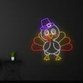 thumbnail image 3 of Handmadetneonsign Custom Witch Hat Turkey Neon Sign, Thanksgiving Turkey LED Light, Turkey Bird LED, 3 of 5