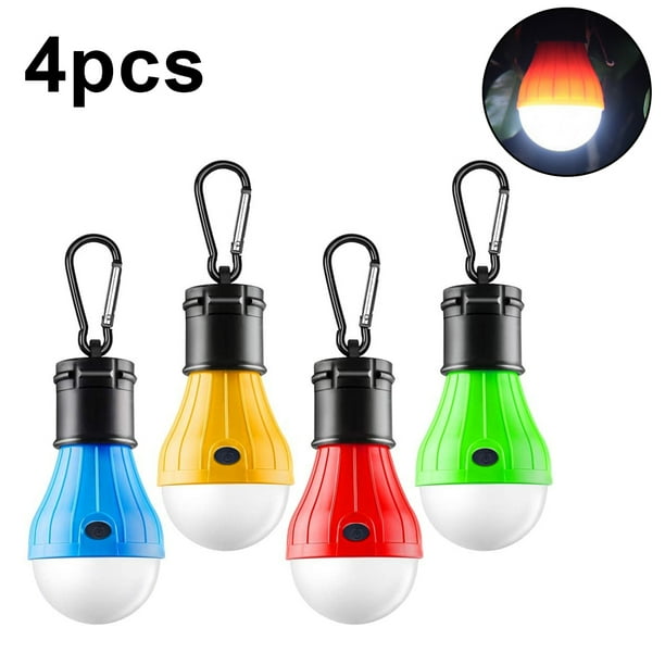 Lámpara de camping, 4xLED Lámpara de camping LED Linterna de camping Juego de bombillas de lámpara de tienda de campaña, Luz de emergencia con mosquetón Linterna de camping portátil impermeable LED Xemadio 221185-2