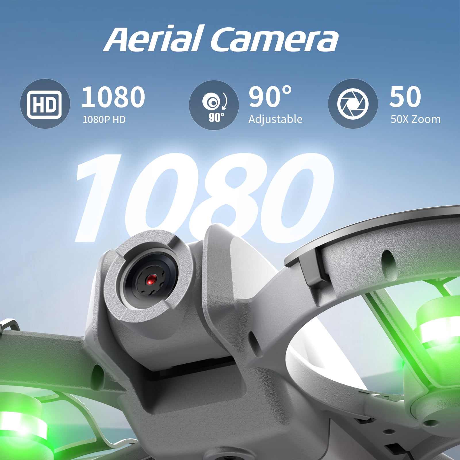 Wefone M2 Drones with Camera for Kids, One-Key Takeoff and Landing, 360° Flip, Headless Mode, Optical Flow Hover, Brushless Motor, 2 Batteries, Gray