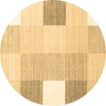 thumbnail image 1 of Ahgly Company Indoor Round Checkered Brown Modern Area Rugs, 8' Round, 1 of 4