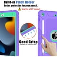 thumbnail image 6 of AVAWO Case for iPad 9th/8th/7th Generation (2021/2020/2019), iPad 10.2 Case with Pencil Holder & Kickstand, Hybrid Shockproof Protective Cover Case for iPad 9 8 7 Gen 10.2",Purple+Cyan, 6 of 9