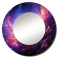 thumbnail image 2 of Designart "Purple Pink Fractal Cosmic Fusion" Abstract Rund Mirror For Wall Decor - Large Purple Round Printed Mirror -Modern Round Living Room Mirror - 29" x 29", 2 of 6