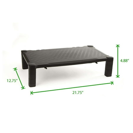 Mind Reader - Extra Wide Monitor Stand Riser - Black