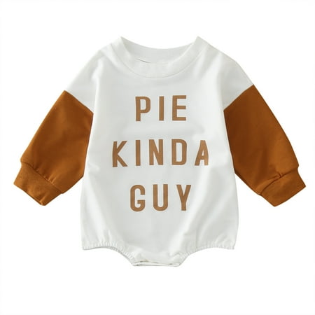 

Newborn Infant Baby Girls Boys Romper Newborn Infant Baby Girl Boy Halloween Letter Crewneck Sweatshirt Oversized Romper Patchwork Long Sleeve Pullover Bodysuit Cute Fall Winter Clothes