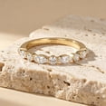 thumbnail image 4 of SFTING Wedding Bands for Women 925 Sterling Silver Marquise Round Cut Half Eternity Ring Stackable Band Yellow Anniversary Jewelry Gift Size 10, 4 of 7