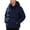 Navy, variant on Men's Hooded Puffer Jacket Insulated Quilted Full Zip Winter Coat Drawstring Hood Casual Short Padded Parka
