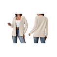 thumbnail image 3 of Chaquetas de Mujer de Color Liso, Larga, Frente Abierto, Chaqueta Regular Albaricoque M, 3 of 7