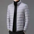 thumbnail image 3 of CENL Men Ultra Light Packable Cotton Coat Jacket Solid Color Long Sleeve Top Winter, 3 of 9