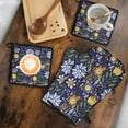 thumbnail image 5 of Pioneer Flower Kitchen Oven Mitt and Pot Holder Sets 4 Pcs for Baking, Cooking and Grilling, Heat Resistant Up To 392 °F, 5 of 7