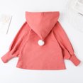 thumbnail image 3 of Sudadera con capucha para niña con pompón y manga abullonada con lazo de seda, 3 of 8