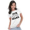 thumbnail image 4 of Fur Mama Cute Pet Owner Cat Dog Mom Womens Slim Fit Graphic Tee Brisco Brands X, 4 of 5
