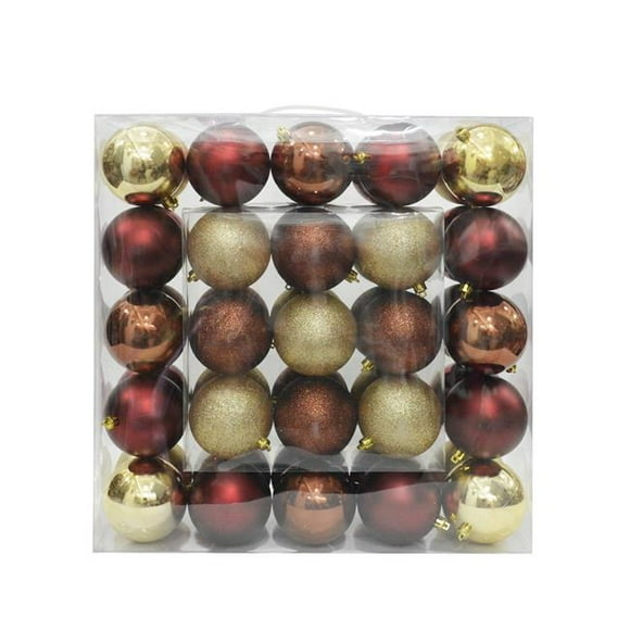 3 in. Shiny Glitter Square-Mix Color Christmas Ornament Combo - Pack of 50