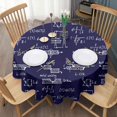 thumbnail image 3 of Math Equations Engineering Diagrams Navy Pattern Round Tablecloth 60"x60",Wrinkle Wipeable Table Cloth for Kitchen Dining Room Picnic Patio Party, 3 of 6