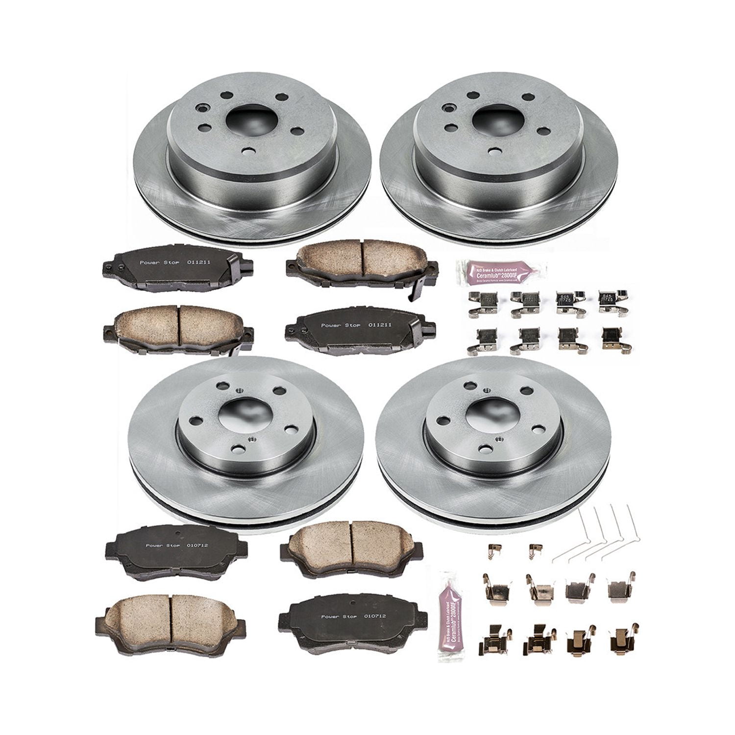 Power Stop Front and Rear Stock Replacement Brake Pad and Rotor Kit KOE1071