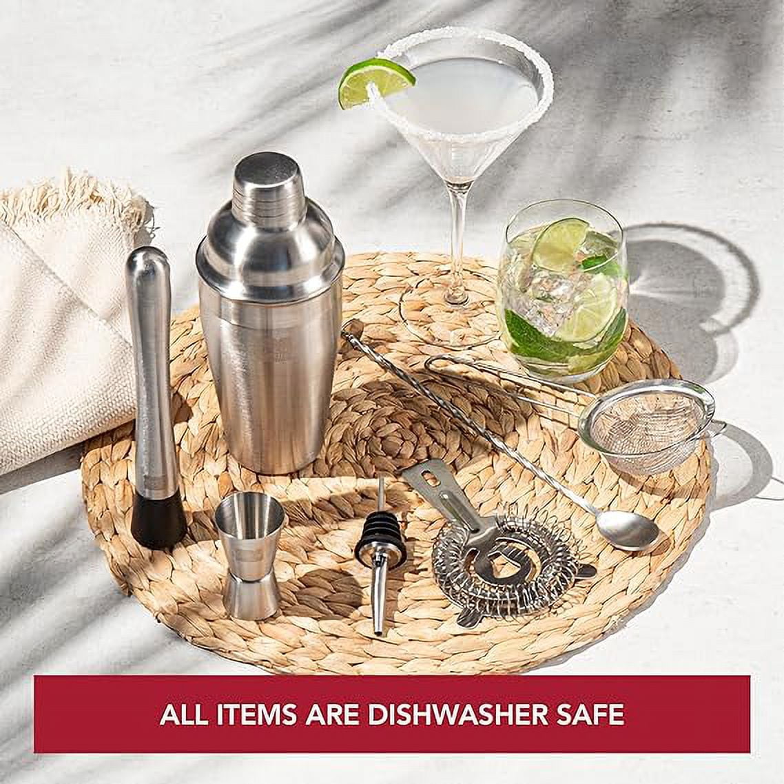 Vacu Vin Cocktail Set Plus - 7 Essential Tools for Mixing and Serving Cocktails - Dishwasher Safe - Cocktail Shaker, Double Jigger, Muddler, Hawthorne Strainer - Perfect Wine Gifts - Thumbnail 5