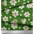 thumbnail image 3 of Soimoi Green Heavy Canvas Fabric Leaves & Flower Print Sewing Fabric Yard 58 Inch Wide, 3 of 6
