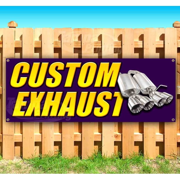 Custom Exhaust 13 oz Vinyl Banner With Metal Grommets