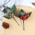 thumbnail image 3 of Christmas Berry Twig Branches Artificial Pine Cone  Tree Decoration Fake Flower 4pcs 6.3in/16cm In Length Imitation Plants, 3 of 10