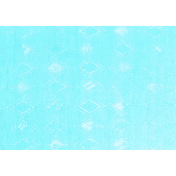 Ahgly Company Indoor Rectangle Solid Light Blue Modern Area Rugs, 2' x 4'
