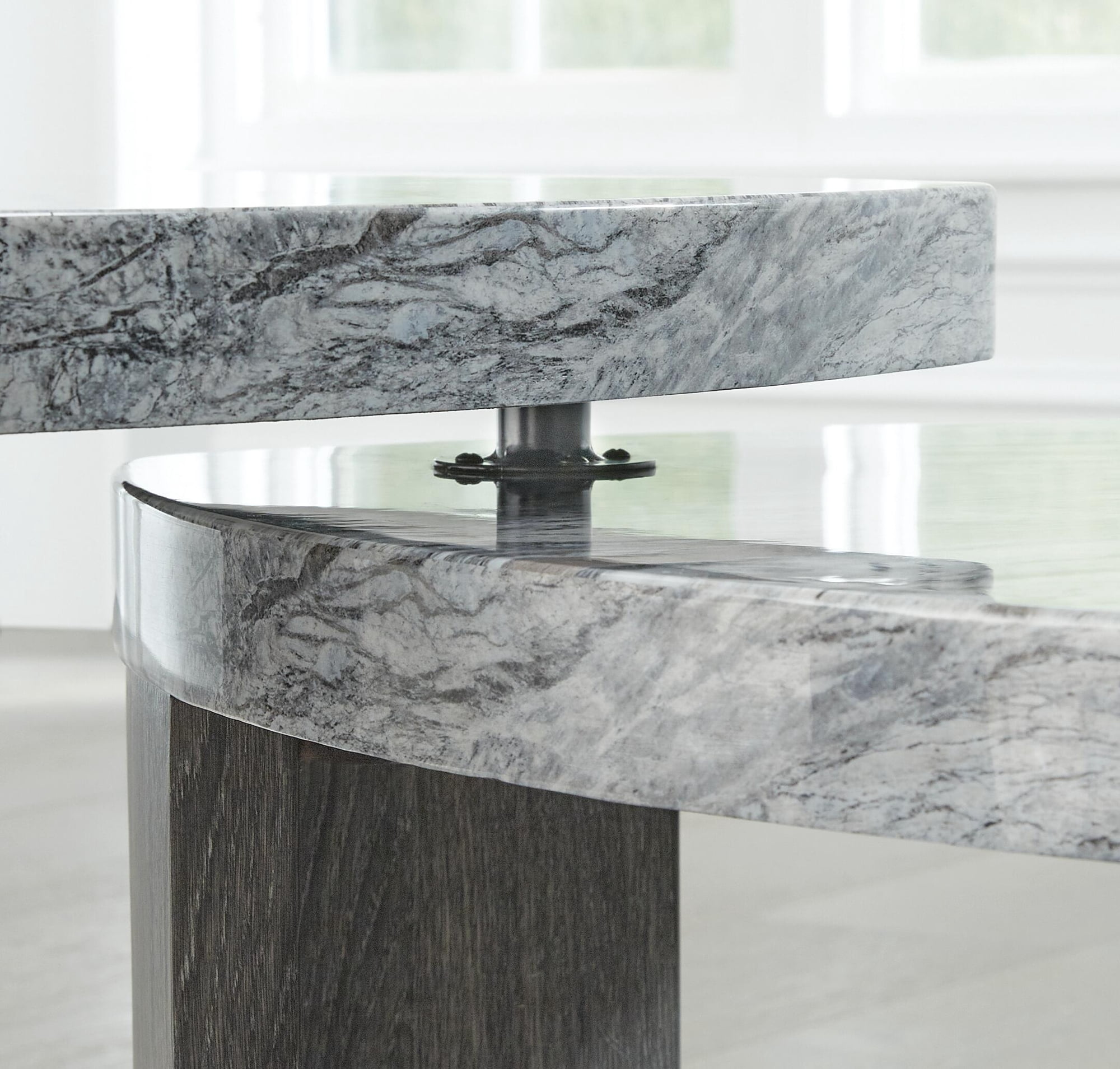 Signature Design By Ashley Surmour Stacked Cocktail Table in Gray