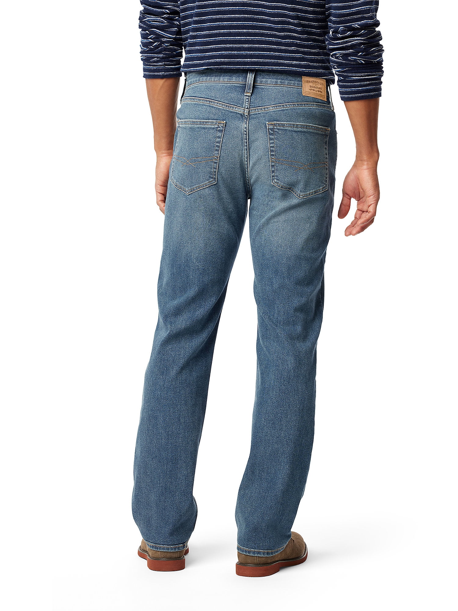 Levi Strauss Signature Men's Straight Flexible Waistband Jeans