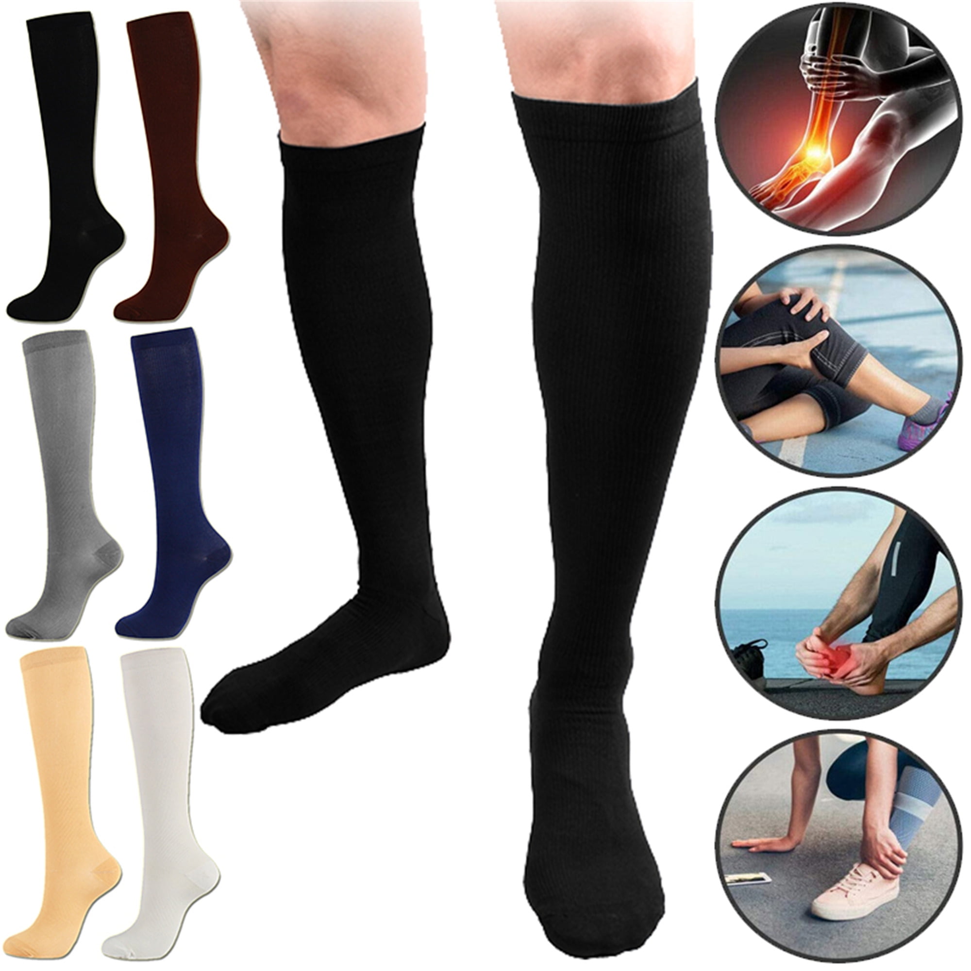 Elbourn Compression Socks for Women & Men Circulation (1 Pair)15-20 ...