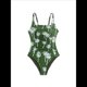 thumbnail image 3 of Traje de Baño de una Pieza para Mujer, Estilo Vintage, con Escote Cuadrado, Control de Abdomen, Fruncido, Cobertura . Verde M, 3 of 9