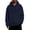 Dark Blue, variant on Men Sherpa Fleece Oversized Hoodie Teddy Fluffy Pullover With Kangaroo Pocket, Winter Warm, White, Size XXL