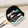 thumbnail image 2 of FORMRS Makeup Bag Travel Cosmetic Organizer for Women Fold Flat Zipper Pouch with Handle, Colorful Sailboats, 2 of 8
