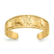 Primal Gold 14 Karat Yellow Gold Footprints Toe Ring