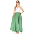 thumbnail image 5 of Sakkas Noemi Women's Long Maxi Summer Casual Boho Skirt Elastic Waist & Pockets - Sage Green - Plus Size, 5 of 5