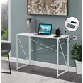 thumbnail image 2 of Convenience Concepts Bureau Pliant Xtra avec Station de Charge, Blanc/blanc, 2 of 5