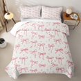 thumbnail image 2 of Erosebridal Girly Pink Bowknot Boys Girls Quilt King, Cartoon Love Heart King Coverlet Set, 3 Pieces, 2 of 7